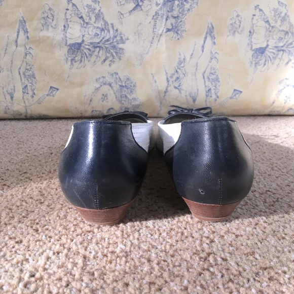 Vintage / navy and white leather flats - Picture 7 of 9